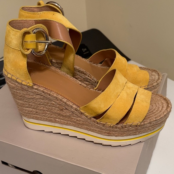Zara Yellow Wedge Sandals - Picture 3 of 8